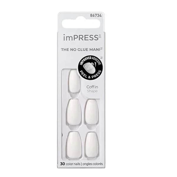 Impress أظافر صناعية لاصقة بلون طبيعي من إمبريس، متوسطة، قطعة واحدة