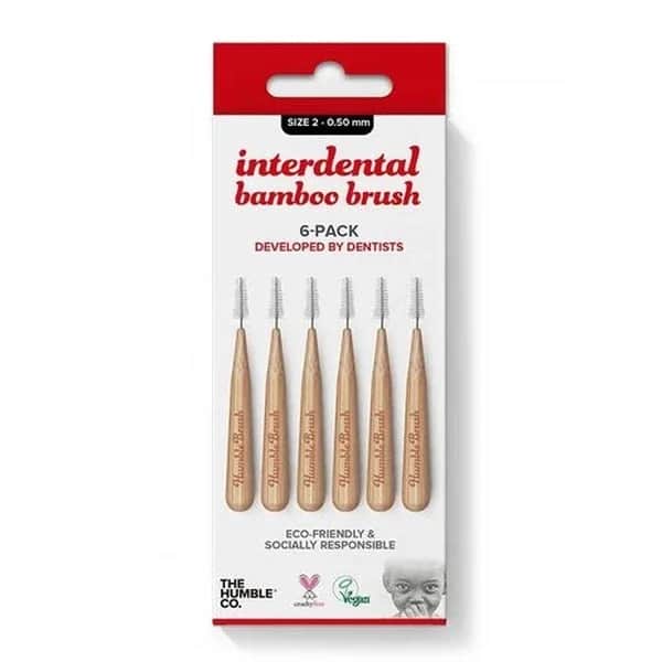 Humble Brush فرشاة الأسنان بين الأسنان من الخيزران من ذا هامبل كو، مقاس 2 0.50 مم