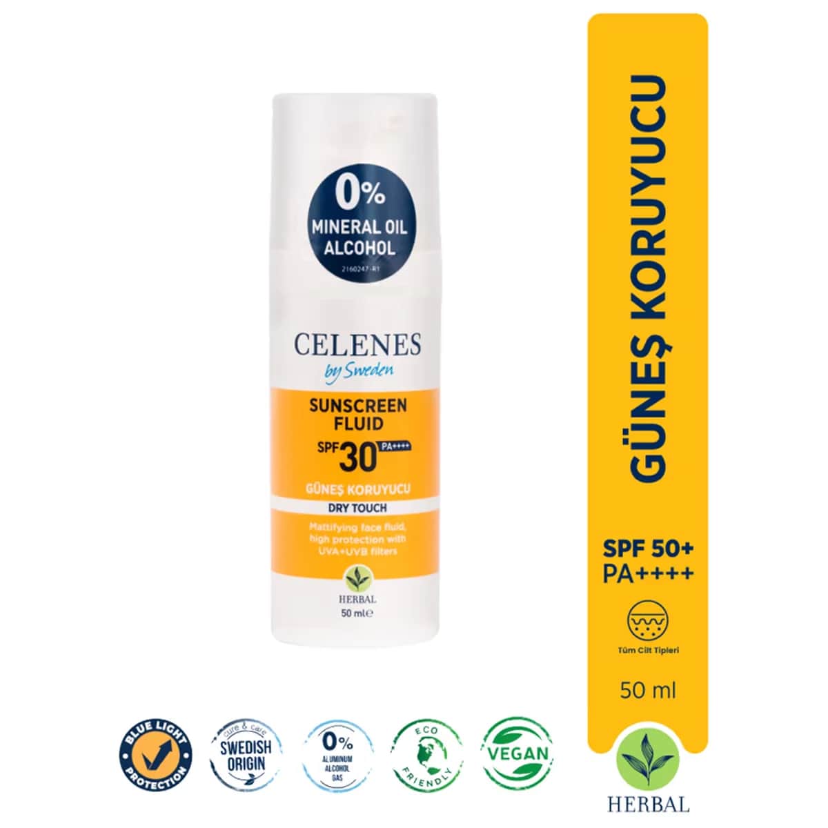 Celenes Herbal Sun Cream Dry Touch SPF30 50 ml
