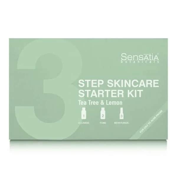 Sensatia Botanicals مجموعة العناية بالبشرة من سنساتيا بوتانيكالز بشجرة الشاي والليمون ثلاث خطوات