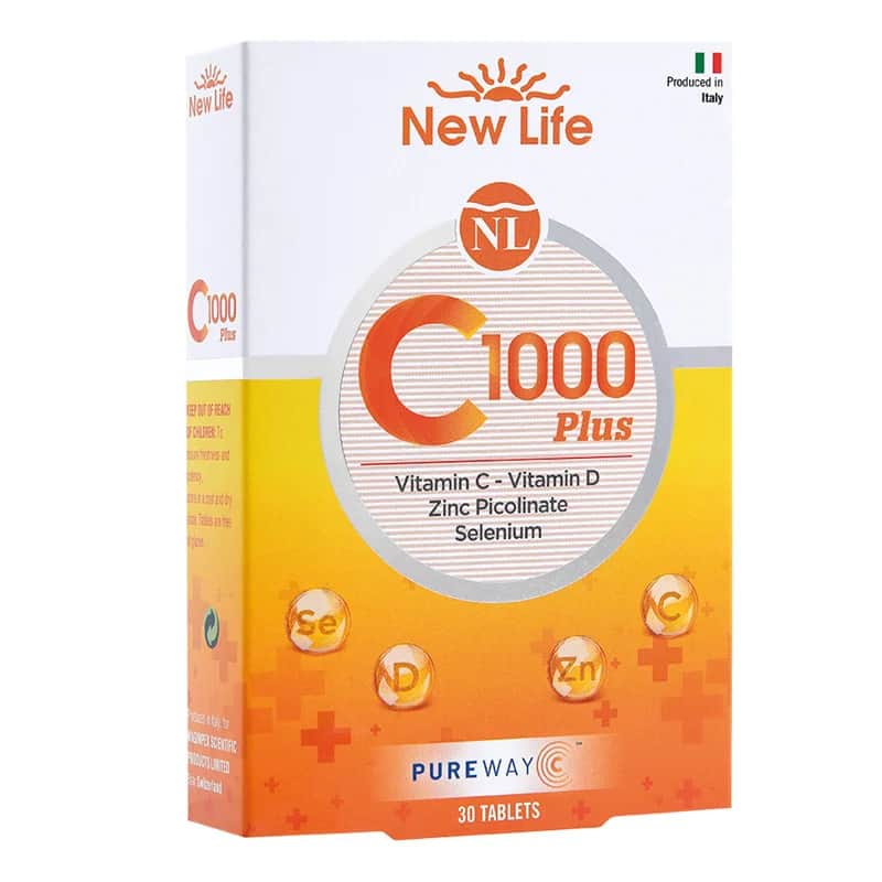 New Life مكمل غذائي نيو لايف سي-1000 بلس 30 كبسولة