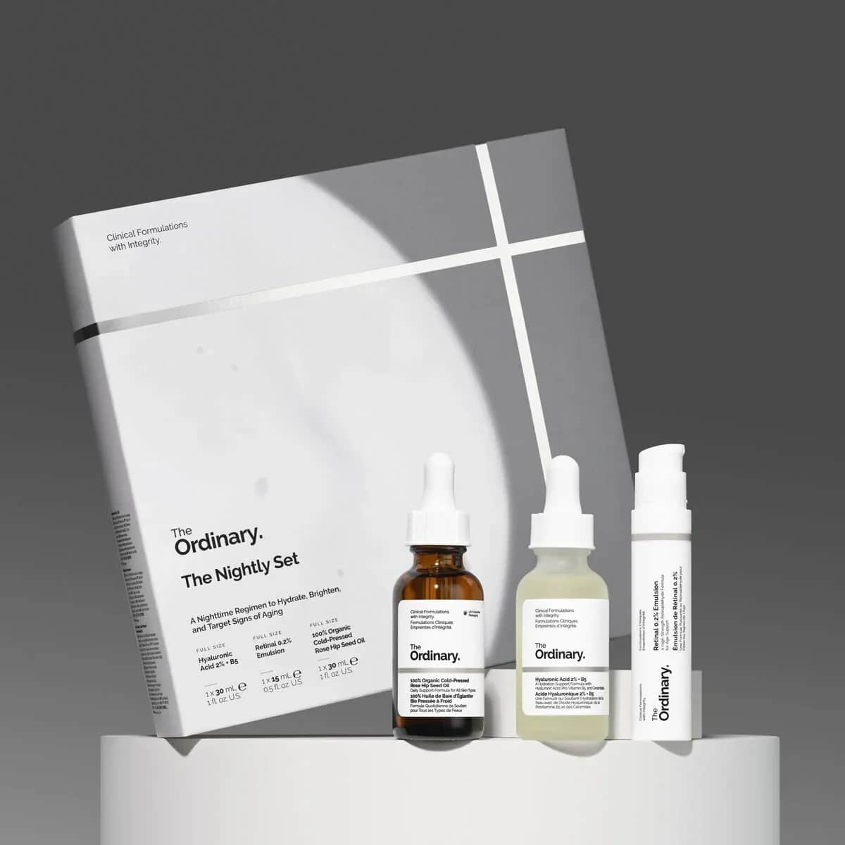 The Ordinary المجموعة الليلية لترطيب البشرة وتفتيحها واستهداف علامات الشيخوخة من ذا اورديناري