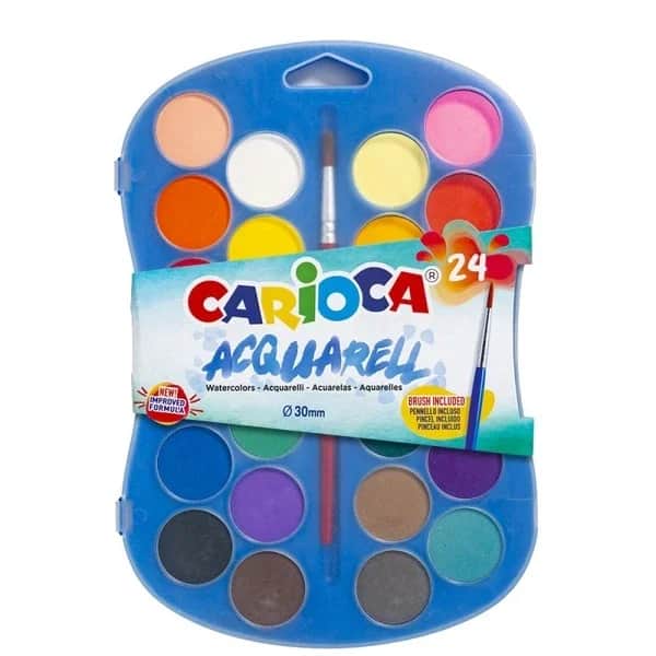Carioca فرشاة ألوان مائية كاريوكا 30 مم، 24 قطعة