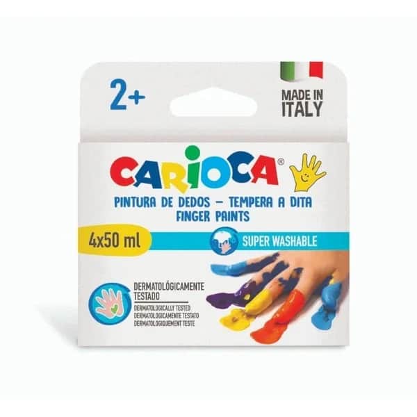 Carioca ألوان كاريوكا للأطفال 4 ألوان قابلة للغسل 50 مل (2+ سنوات)