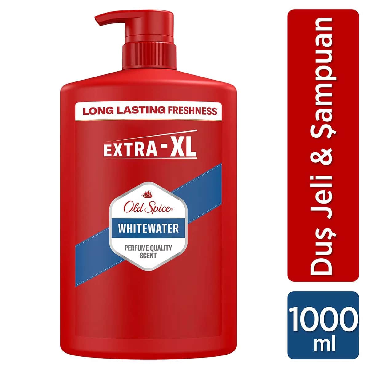 Old Spice جل الاستحمام والشامبو للرجال من أولد سبايس وايت ووتر، 1000 مل، حجم كبير جدًا