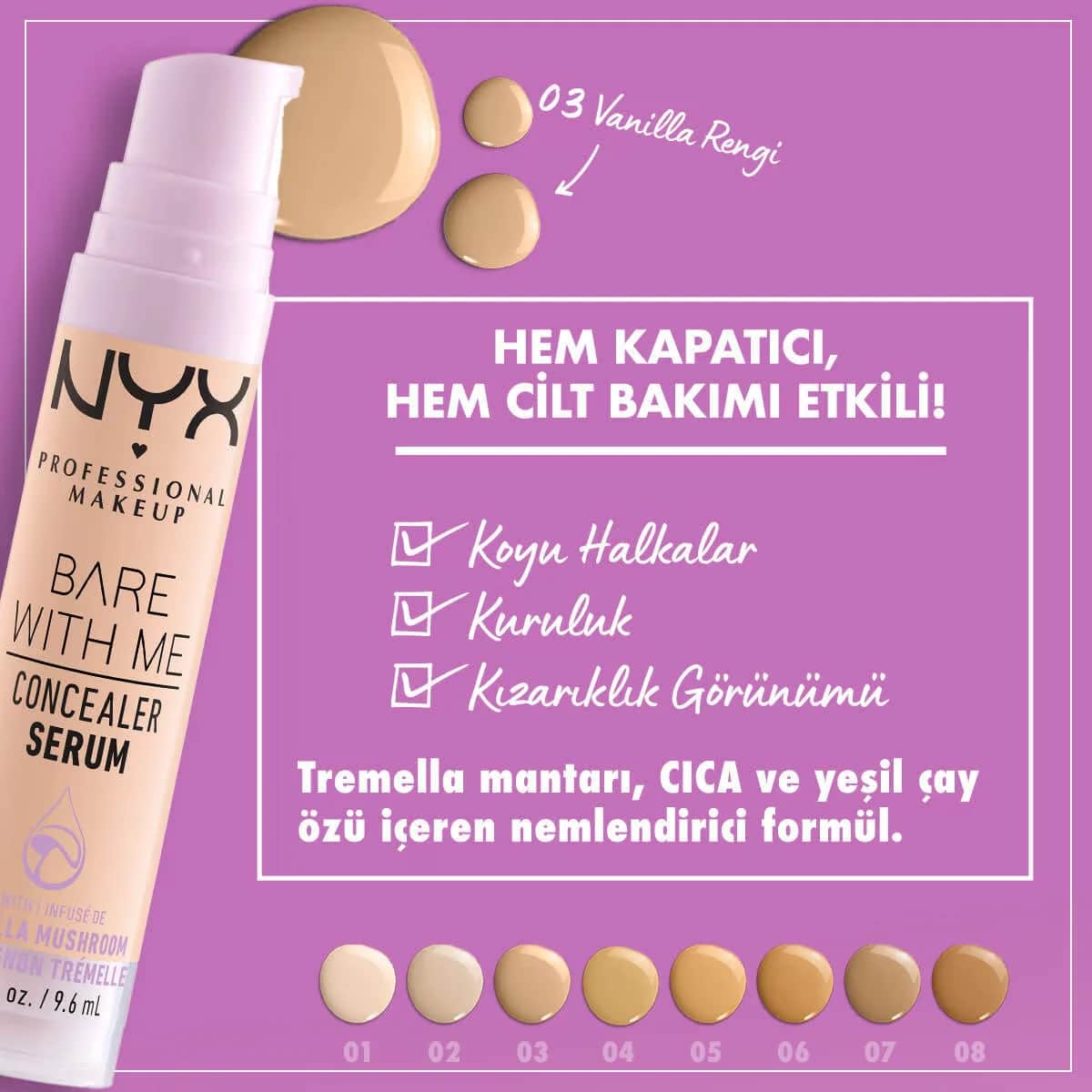 NYX سيروم إخفاء العيوب \\بير ويذ مي\\" من نيكس بروفيشنال ميك أب، لون 03 فانيليا"