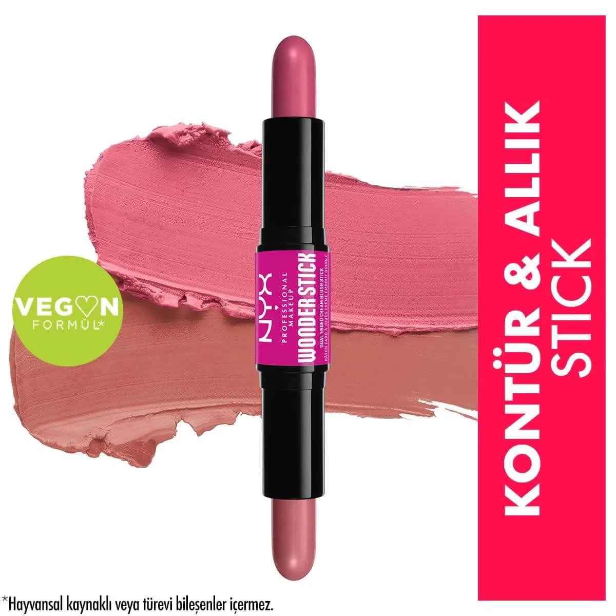 NYX عصا أحمر الخدود الكريمية مزدوجة الجوانب من نيكس بروفيشنال ميك أب وندر ستيك بلون الخوخ الفاتح والوردي الفاتح