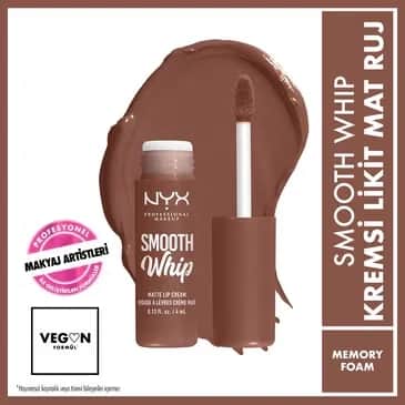 NYX أحمر شفاه سائل غير لامع كريمي ناعم من نيكس بروفيشنال ميك أب، ميموري فوم