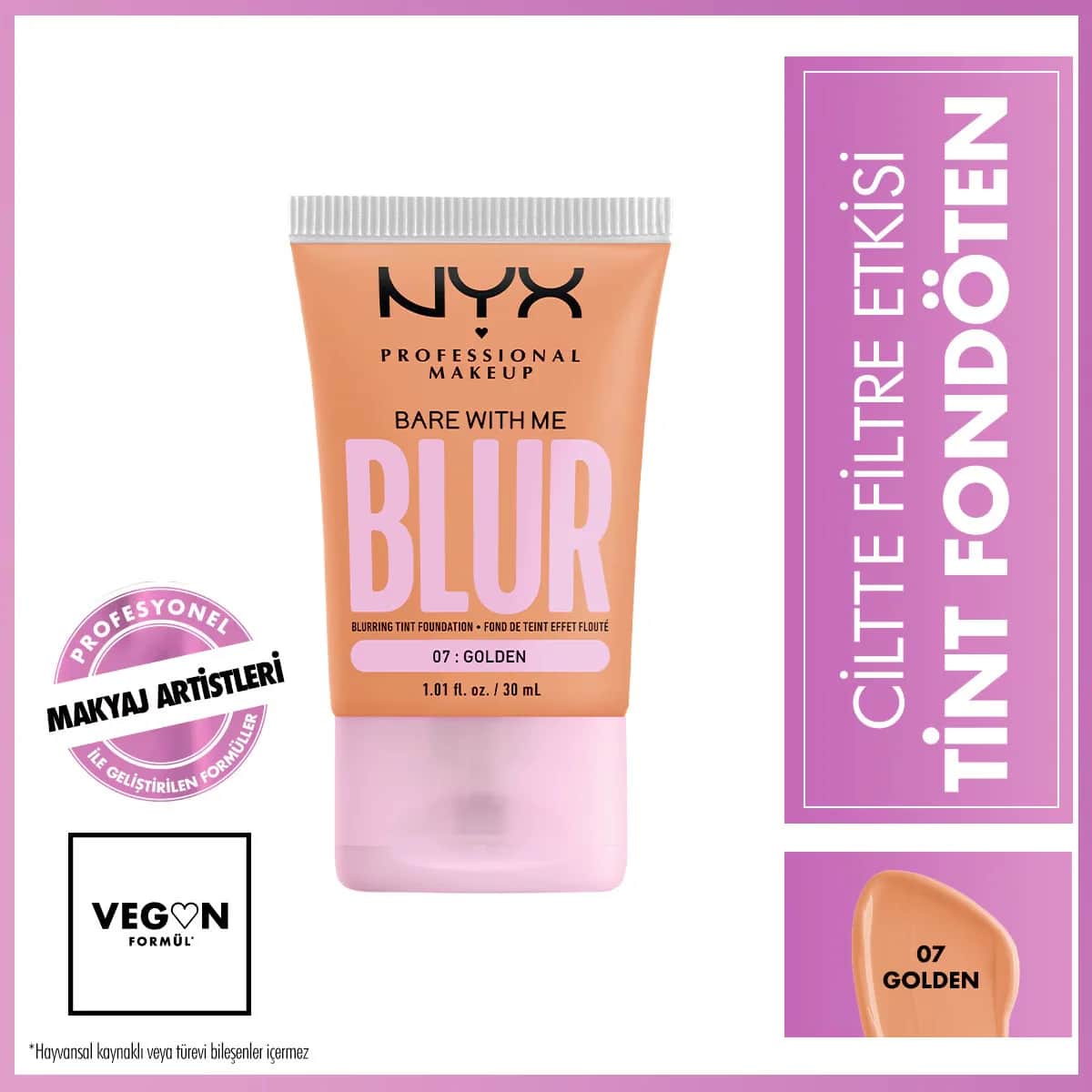 NYX كريم أساس بلور تينت سكين فيلتر إيفكت من نيكس بروفيشنال ميك أب، 07 ذهبي
