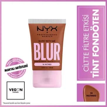 NYX كريم أساس بلور تينت سكين فيلتر إيفكت من نيكس بروفيشنال ميك أب، لون 18 جوزة الطيب