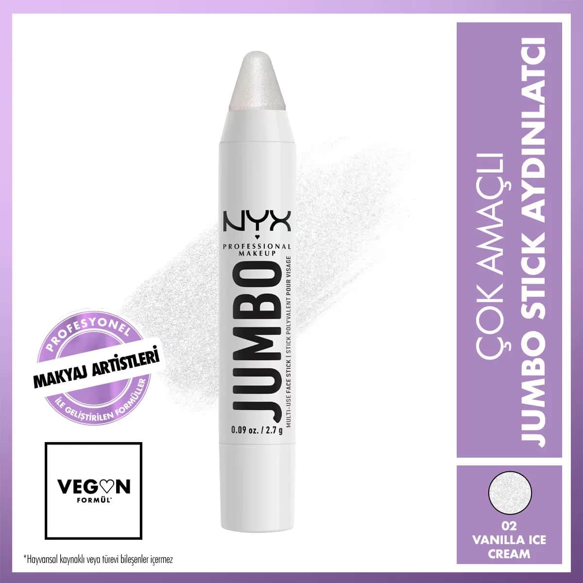 NYX عصا الوجه جامبو من نيكس بروفيشنال ميك أب متعددة الأغراض بإضاءة بلون آيس كريم الفانيليا