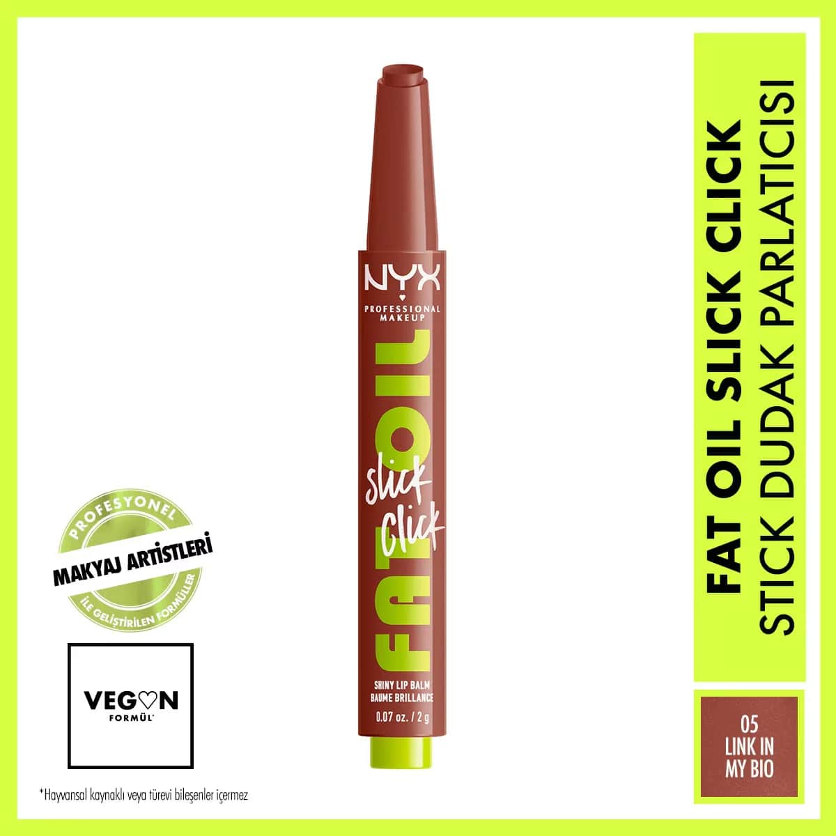 NYX مرطب الشفاه نيكس بروفيشنال ميك أب فات أويل سليك كليك شاين 05 الرابط في سيرتي الذاتية