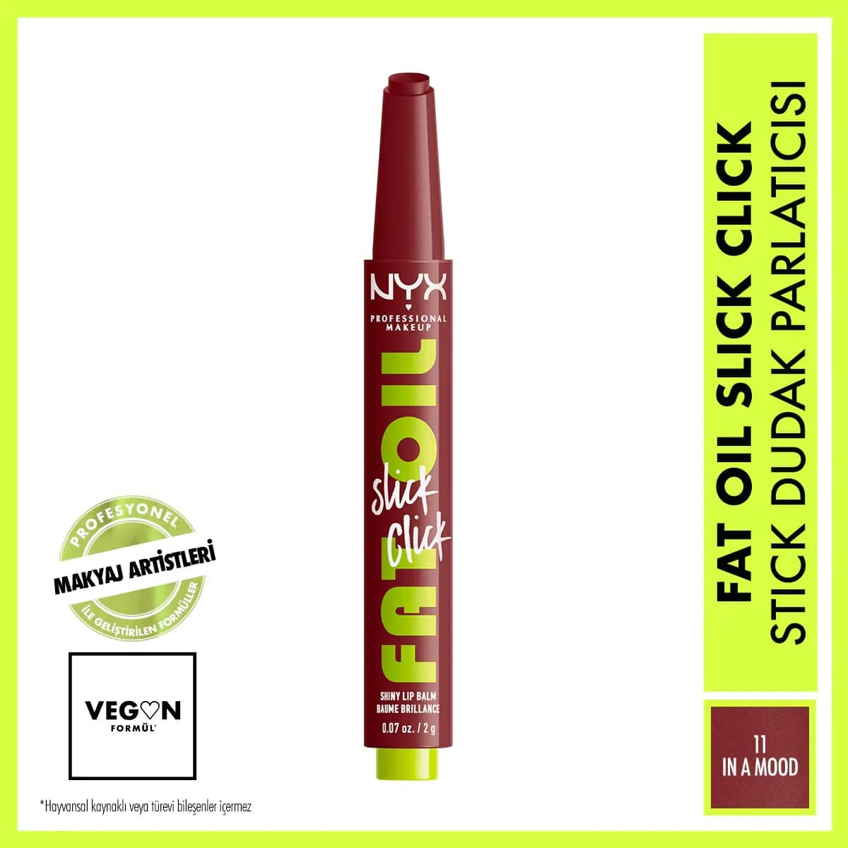NYX مرطب الشفاه فات أويل سليك كليك شاين من نييكس بروفيشنال ميك أب، رقم 11 في أ مود