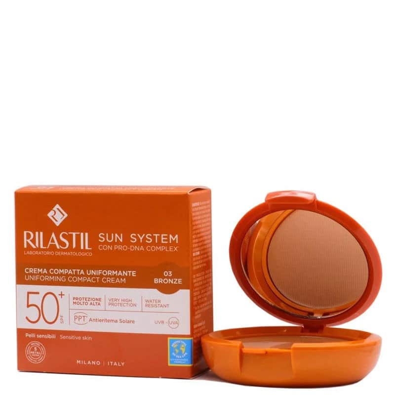 كريم مضغوط موحد SPF50+ 10 جرام 03 برونز من ريلاستيل Rilastil