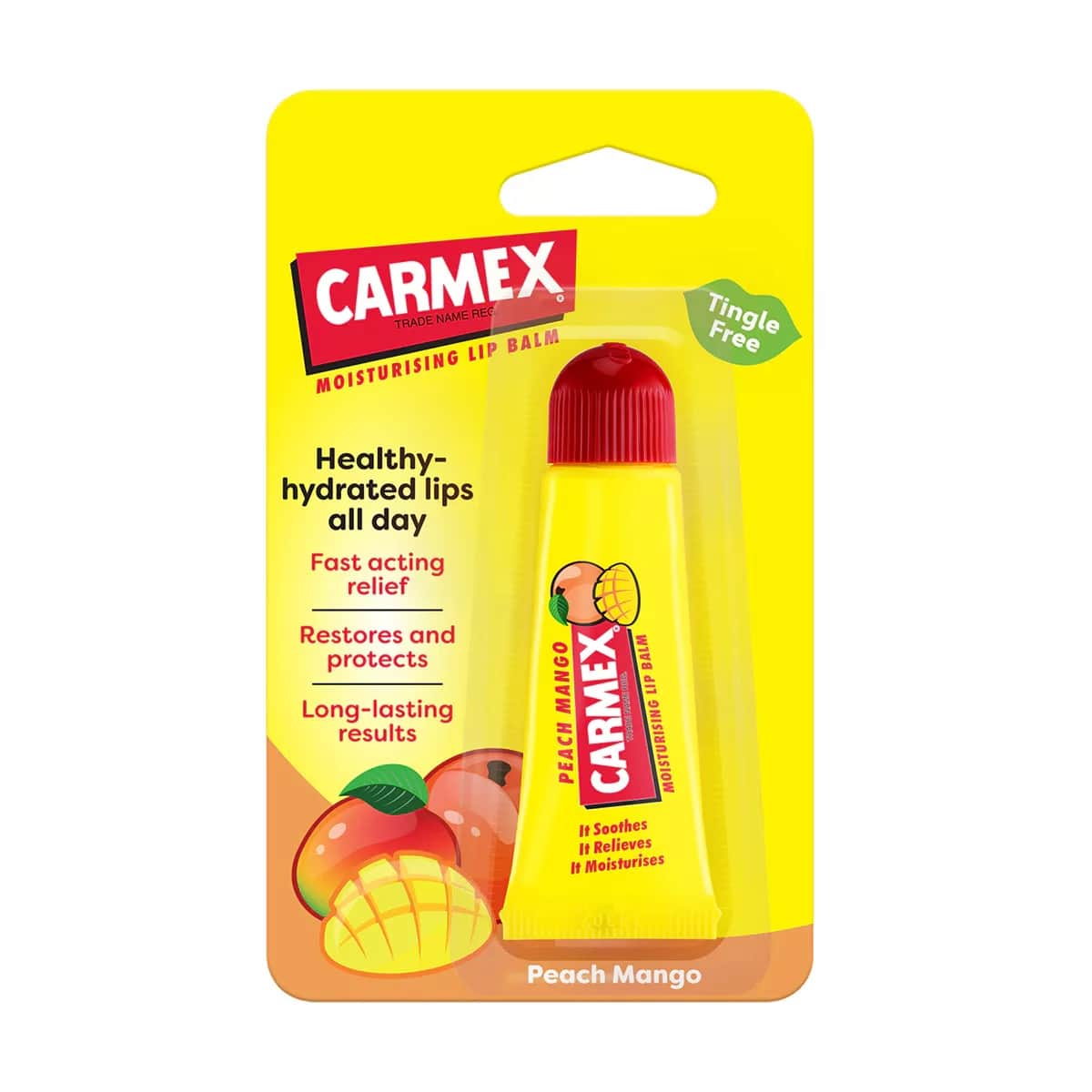 Carmex مرطب شفاه كارمكس ستيك بنكهة الخوخ والمانجو بعامل حماية من الشمس 15، 10 جم