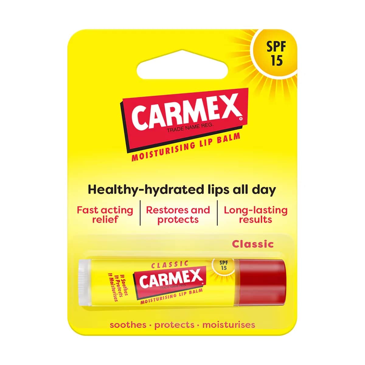 Carmex مرطب شفاه كارمكس ستيك كلاسيك بعامل حماية من الشمس 15، 4.25 جم