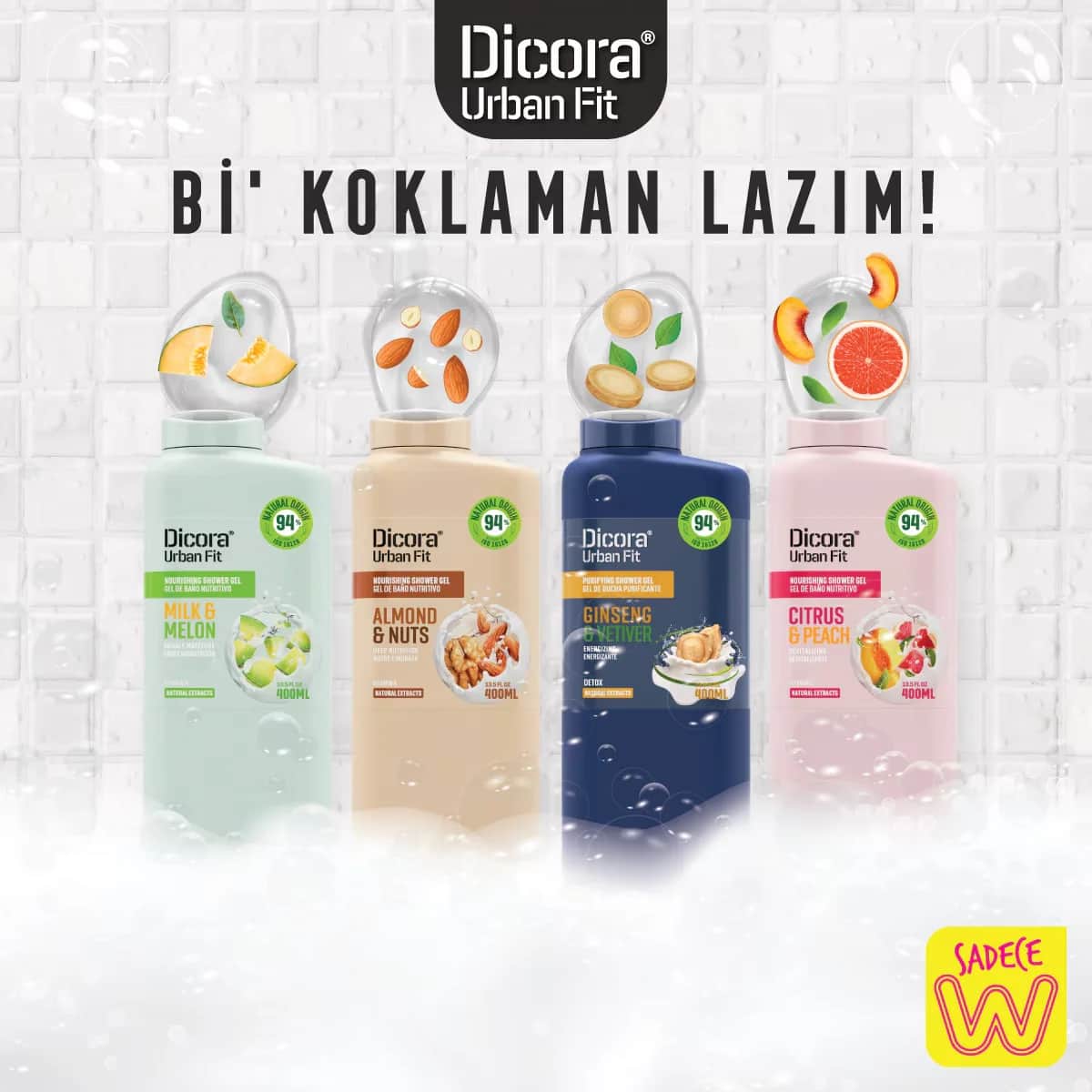 Dicora Urban Fit جل الاستحمام ديكورا أوربان فيت أوربان فيت فيتامين سي بالحمضيات والمشمش 400 مل