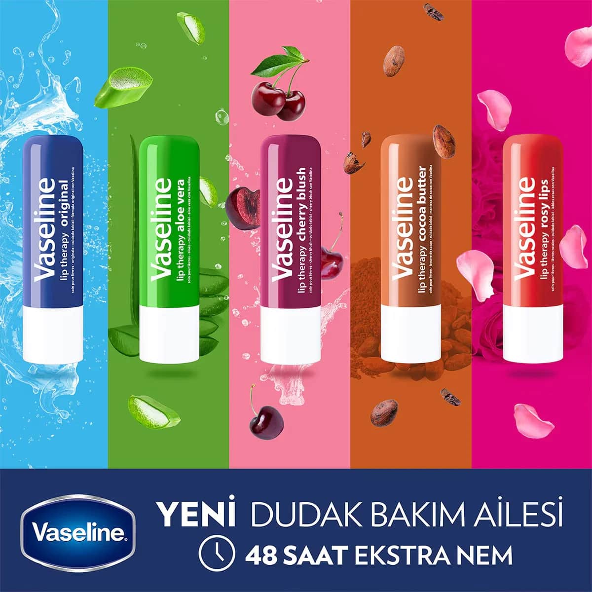 Vaseline فازلين ليب ثيرابي للعناية بالشفاه كريم الكرز أحمر الخدود 4.8 غرام