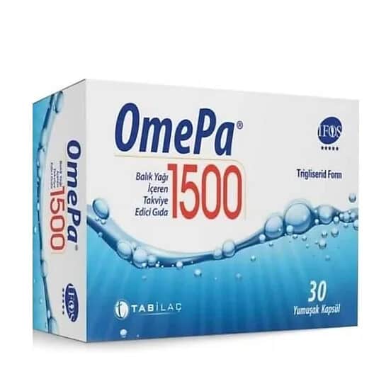 OmePa مكمل غذائي أوميبا 1500 يحتوي على زيت السمك، 30 كبسولة طرية