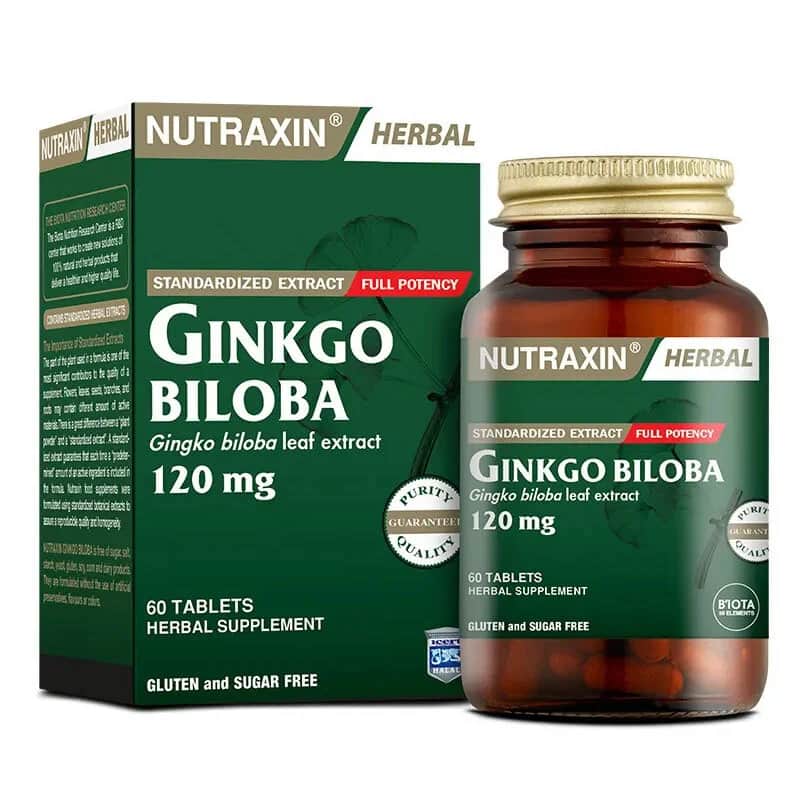 Nutraxin نيوتراكسين جينكو بيلوبا+ 120 ملغ 60 كبسولة