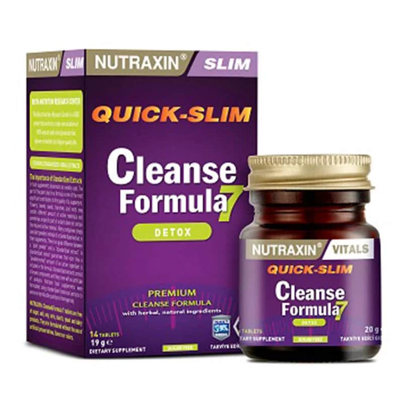 Nutraxin أقراص نيوتراكسين كويك سليم لتنظيف الجسم وإزالة السموم 14 قرصًا