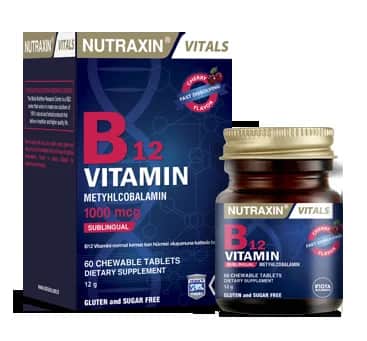 Nutraxin نيوتراكسين فيتالز فيتامين ب12 1000 ميكروغرام 60 قرصًا