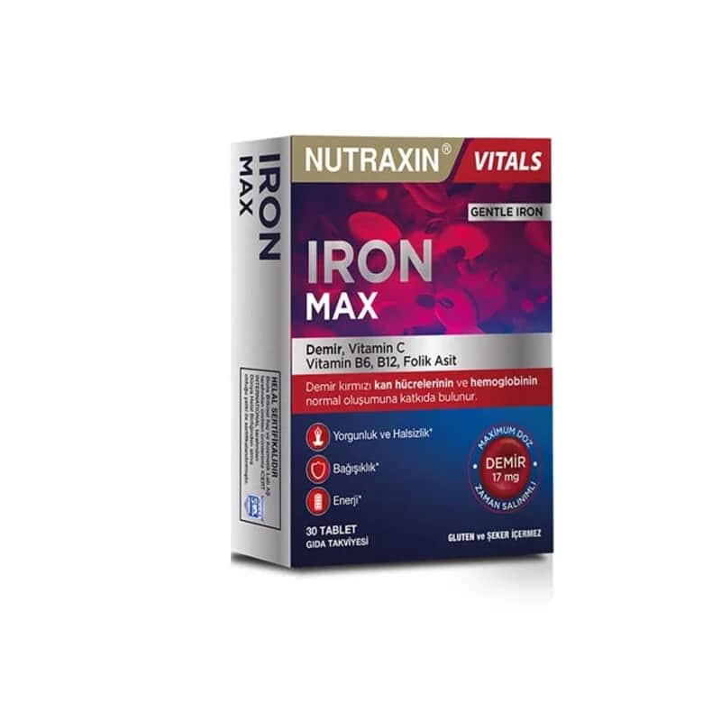 Nutraxin مكمل غذائي نيوتراكسين أيرون ماكس 30 قرصًا