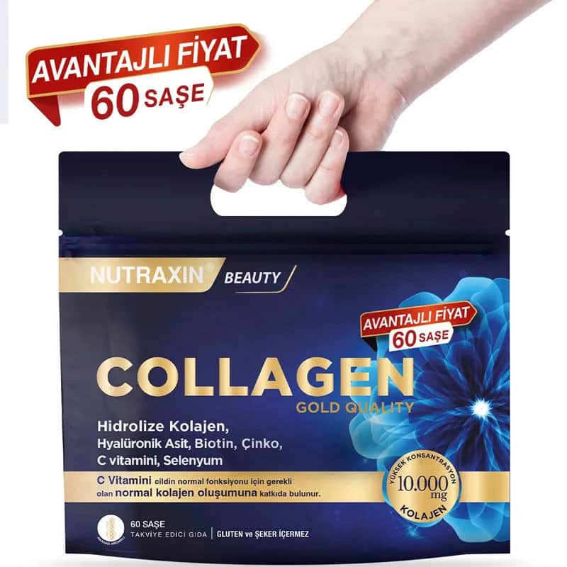 Nutraxin نيوتراكسين كولاجين جولد كولاجين مُحلل عالي الجودة، 60 كيسًا