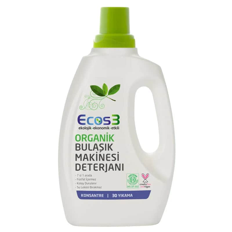 Ecos3 منظف غسالة الأطباق إيكوس3 الصديق للبيئة 750 مل تنظيف قوي