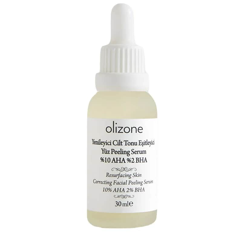 Olizone سيروم تقشير الوجه الموحد للون البشرة من أوليزون، 10% حمض ألفا هيدروكسي و2% حمض بيتا هيدروكسي، 30 مل