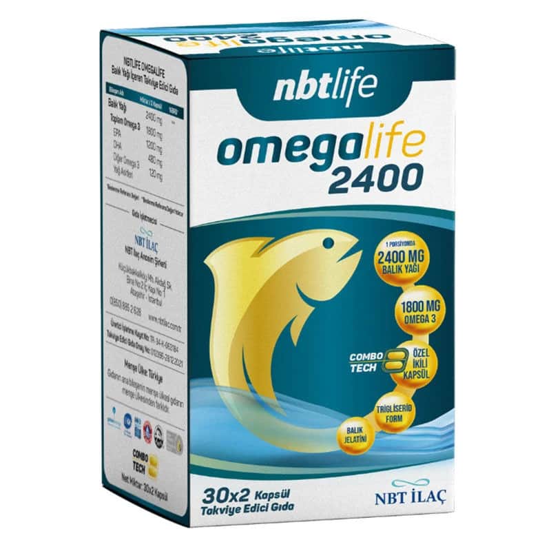 NBT Life كبسولات أوميجا لايف 2400 أوميجا 3 كومبوتيك من إن بي تي لايف، 30 × 2