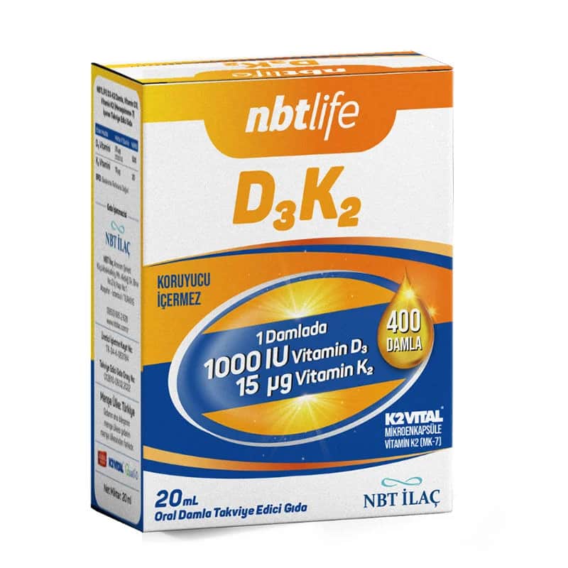 قطرات د3 ك2 20 مل من إن بي تي لايف Nbt Life