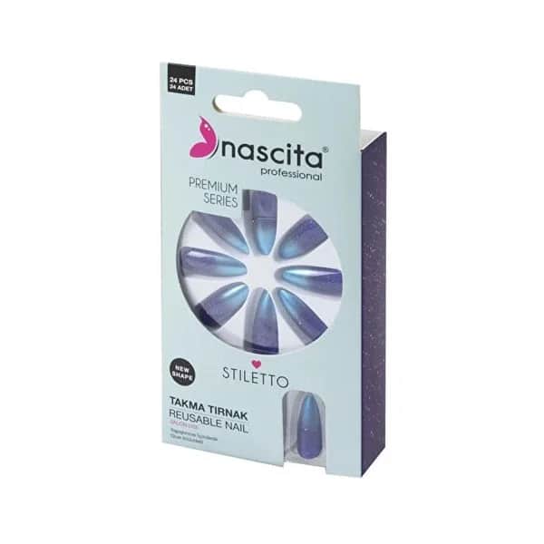 Nascita Premium 24 Stiletto Colorful False Nails Set