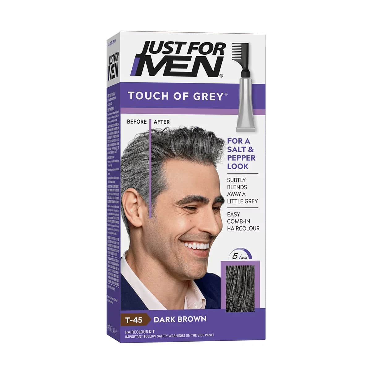 صبغة شعر بني داكن لمسة رمادية من جوست فور مين Just For Men