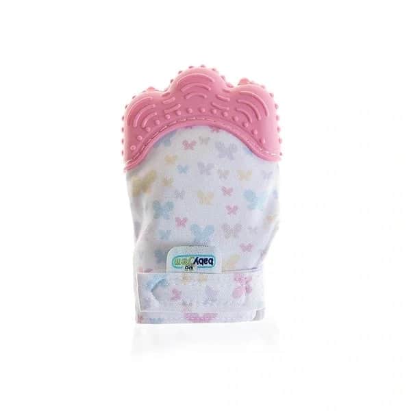 Babyjem قفاز التسنين الوردي من بيبي جيم للراحة والتخفيف