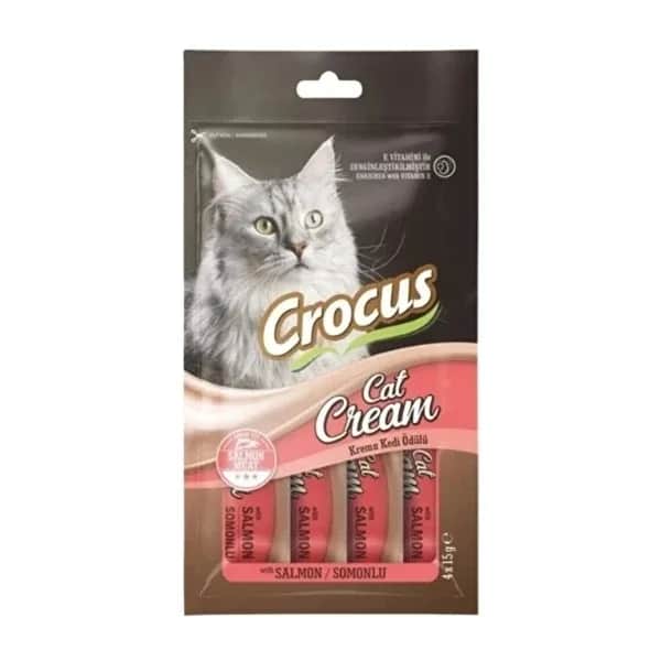 Crocus مكافآت القطط بكريمة سمك السلمون والزعفران 4 × 15 جرام