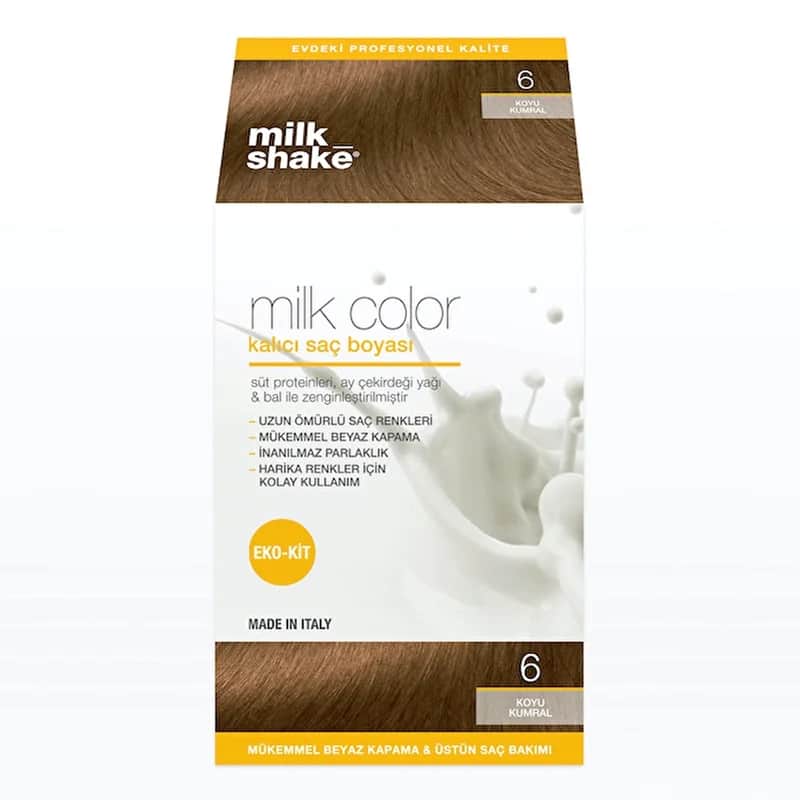 Milk Shake صبغة شعر دائمة ميلك شيك ميلك كولور 6 أشقر غامق هدية رغوية