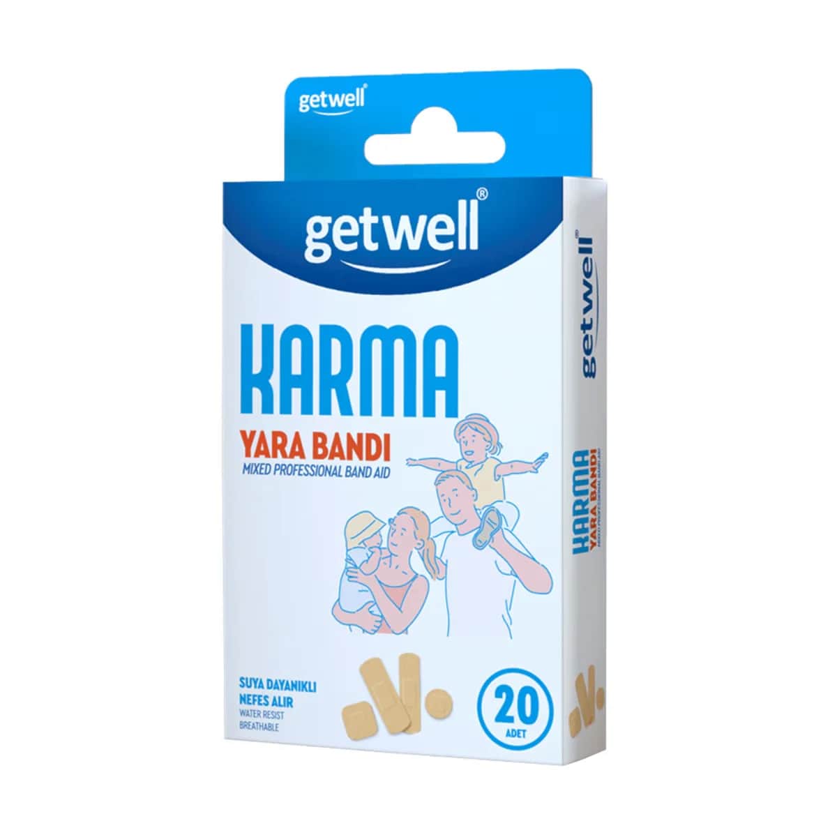 Getwell ضمادة جيتويل المختلطة 20 قطعة