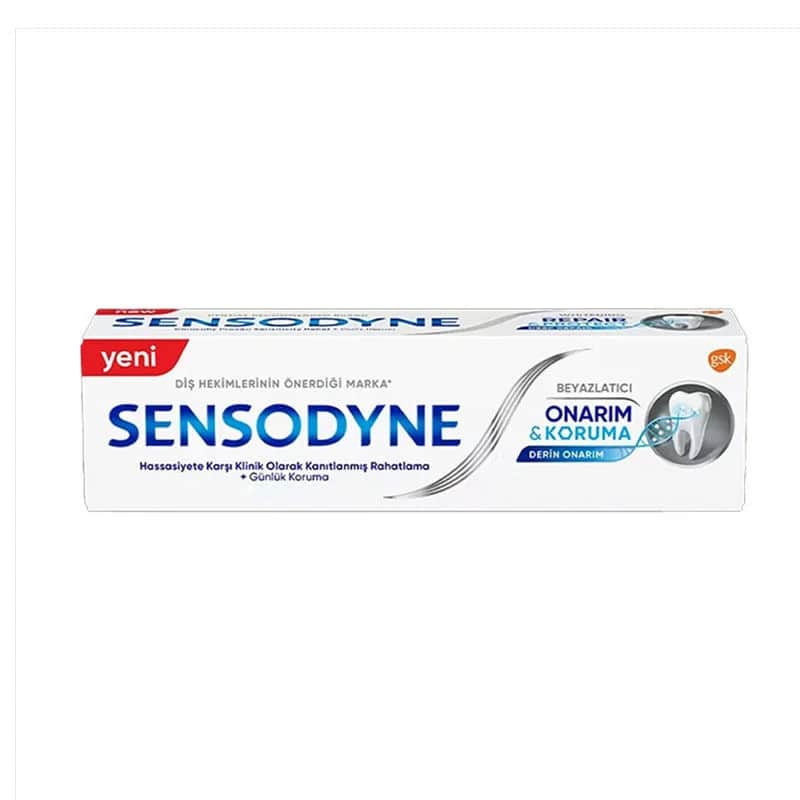 Sensodyne معجون أسنان سنسوداين للتبييض والحماية وإصلاح الأسنان 75 مل