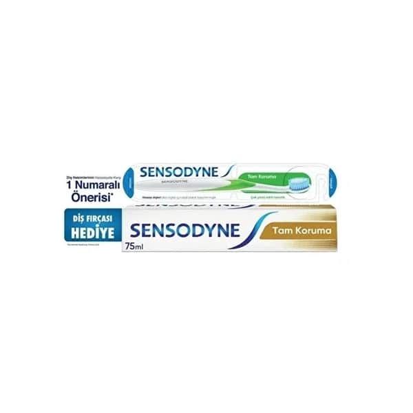 Sensodyne معجون أسنان سنسوداين للحماية الكاملة 75 مل + فرشاة أسنان طقم من قطعتين