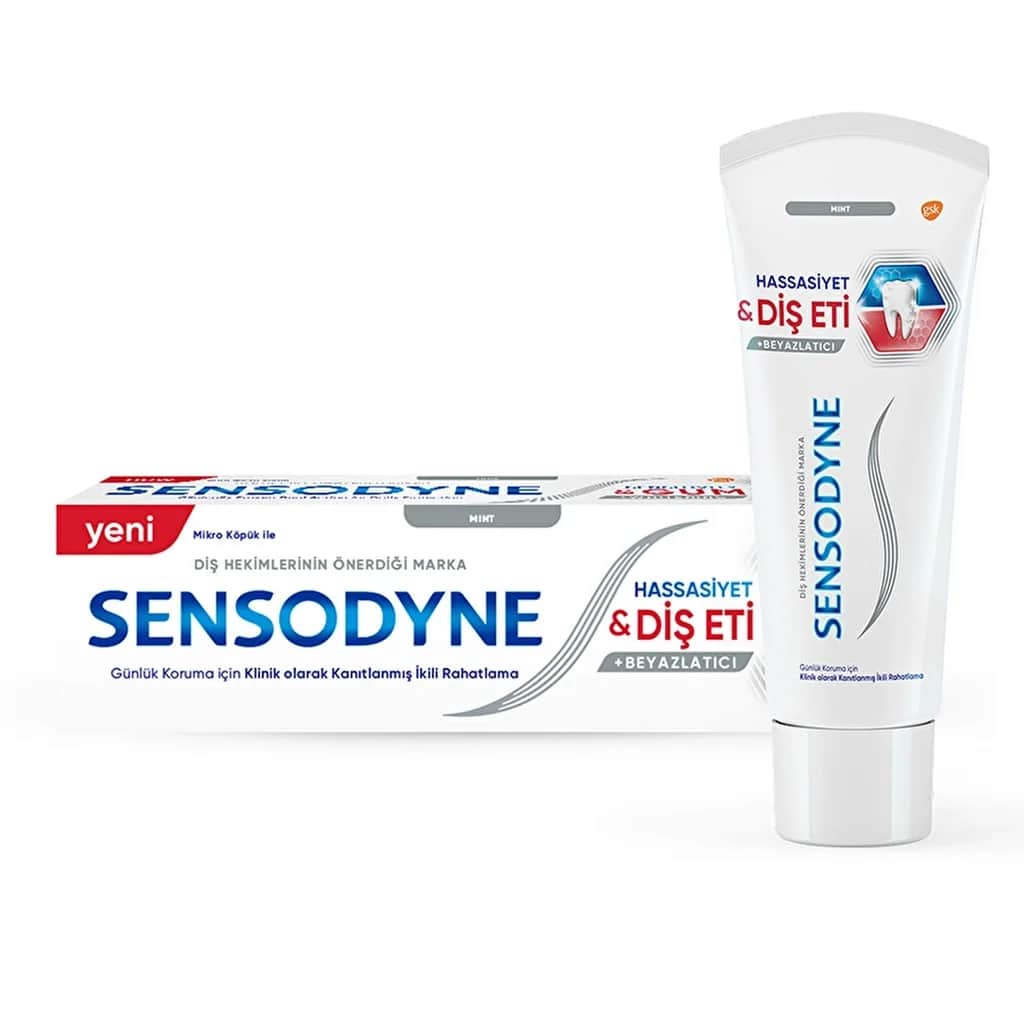 Sensodyne معجون أسنان سنسوداين لتبييض الأسنان الحساسة ومعجون اللثة 75 مل
