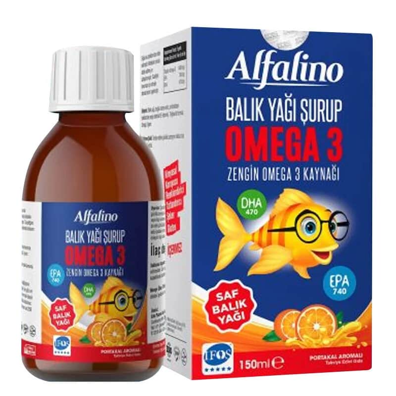 Alfalino شراب زيت السمك ألفالينو أوميجا 3 150 مل