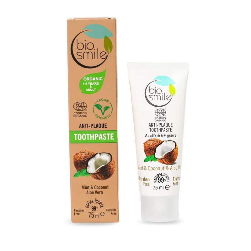 Biosmile Ecocert Organic Certified Anti-plaque Toothpaste With Mint & Coconut Extract 75 ml