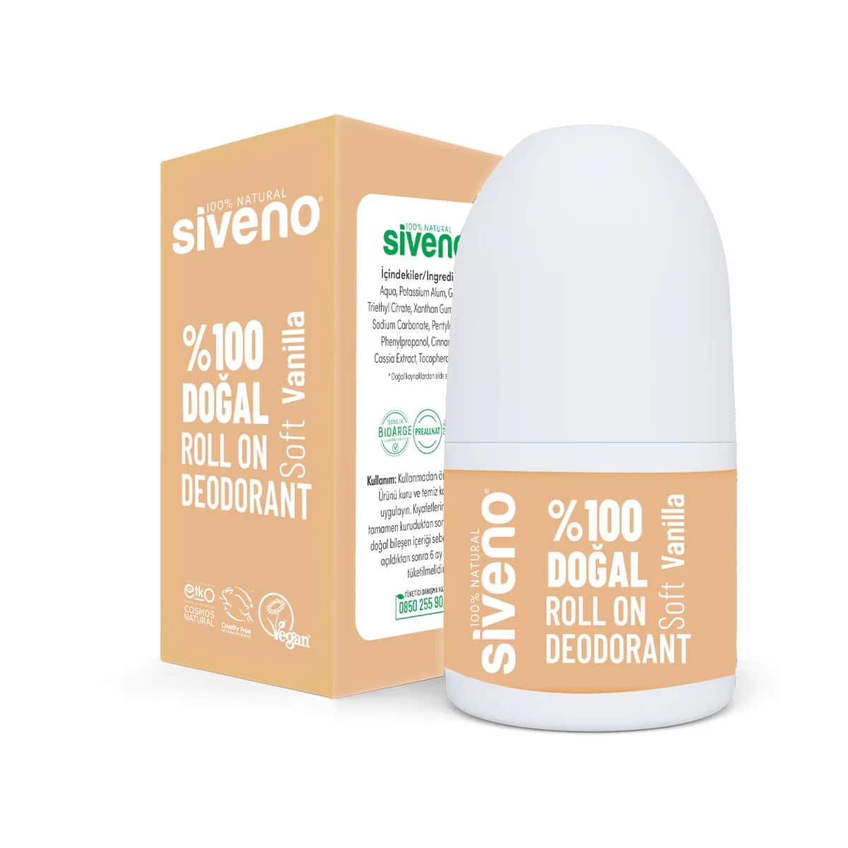 Siveno سيفينو رول اون طبيعي بنكهة الفانيليا الناعمة 50 مل
