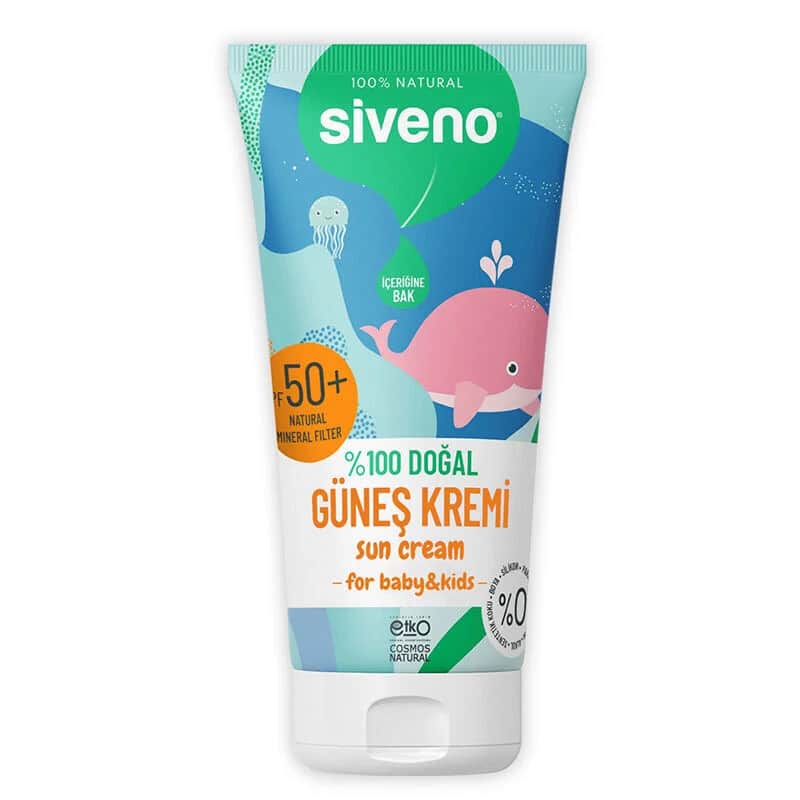 Siveno كريم سيفينو الطبيعي للوقاية من الشمس للأطفال بعامل حماية 50+ 50 مل