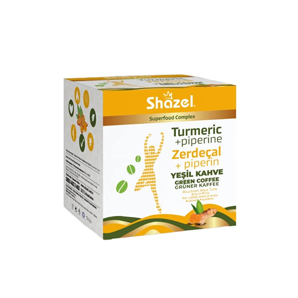 Shazel قهوة شازيل الخضراء بالكركم 1.84 جرام × 14