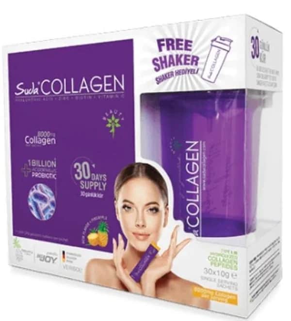 Suda Collagen ู
ูู
ู ุบุฐุงุฆู ุณูุฏุง ูููุงุฌูู ุจูููุฉ ุงูููุณูู ูุงูู
ุงูุฌูุ 30 ููุณูุง (10 ุบุฑุงู
)