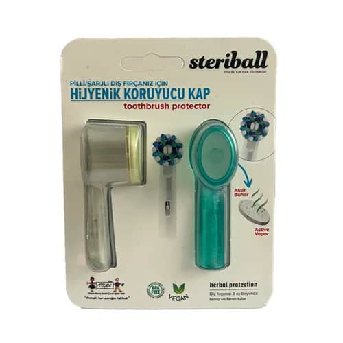 Steriball حامل فرشاة الأسنان ستيريبول شفاف وأزرق