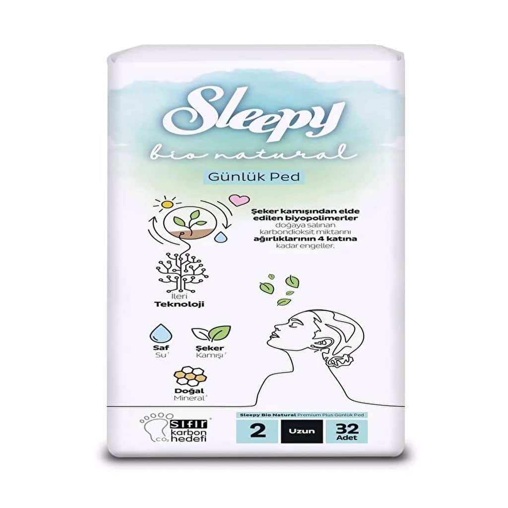 Sleepy فوط صحية طويلة جدًا من سليبي بيو دايلي (مقاس 2) 32 قطعة