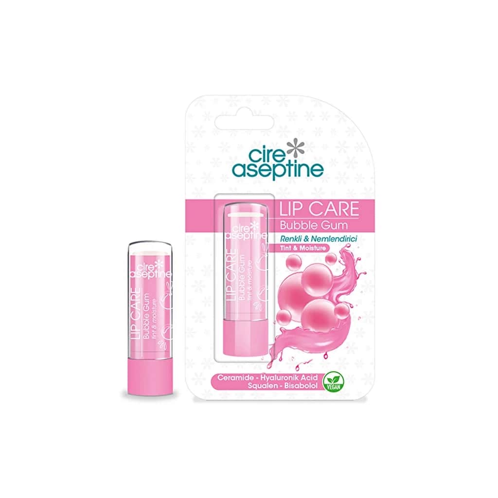 Cire Aseptine كريم العناية بالشفاه الملون سيري أسيبتين برائحة العلكة الفقاعية، قطعة واحدة